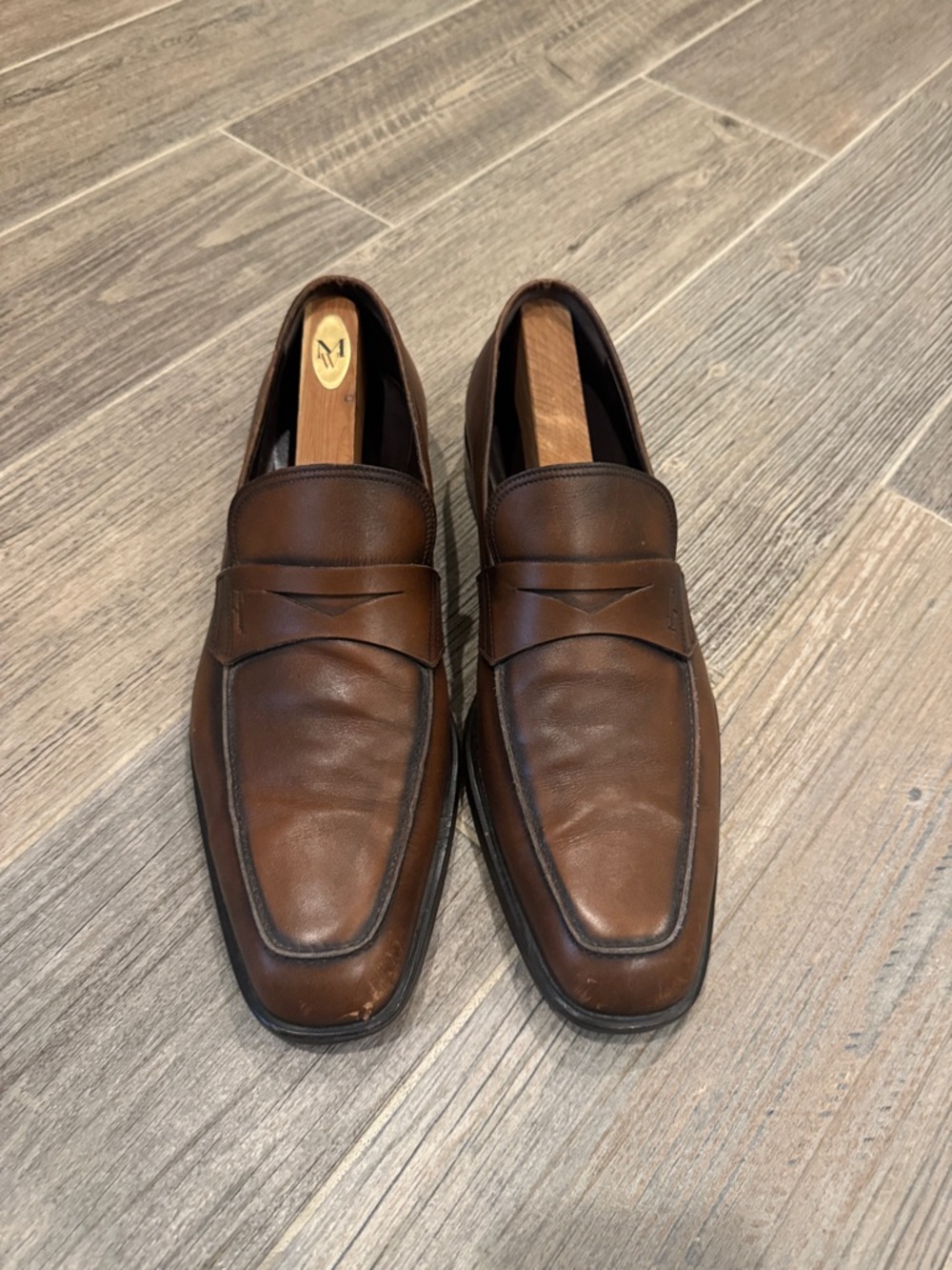 Classic Brown Leather Men's Penny Loafers
